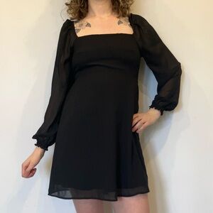 Twik (Simons) Black babydoll style Long Sleeve Dress in size Small